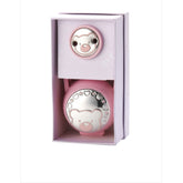 Set of Clip and Pacifier Holder for Girl with Pink Bear Face